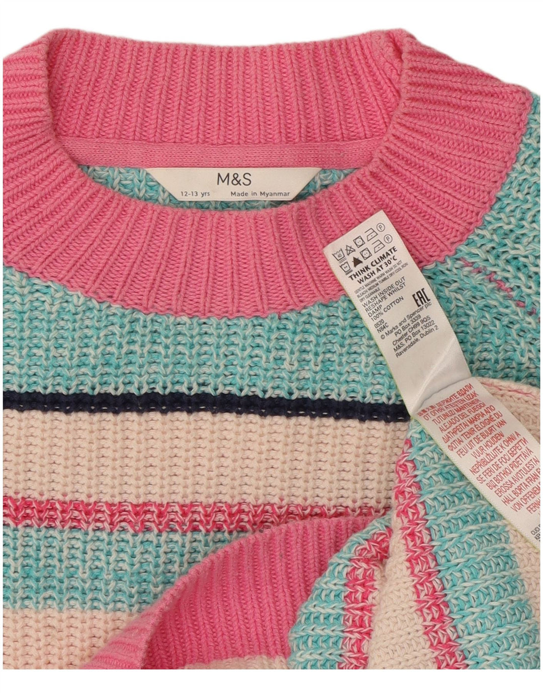 Marks & Spencer Girls Jumpertrøje med rund hals 12-13 år Flerfarvet