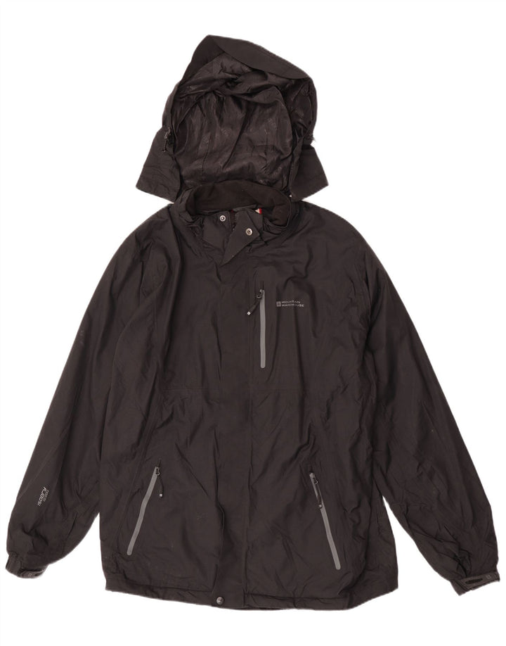Mountain Warehouse Herre Hætte Regnjakke UK 42 XL Sort Nylon