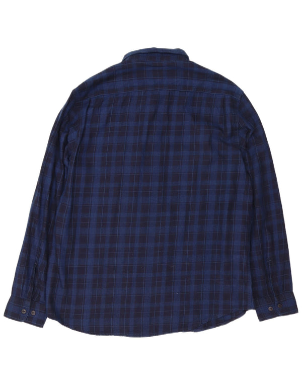 Lee Herre Indigo afslappet pasform flannelskjorte XL marineblå ternet bomuld