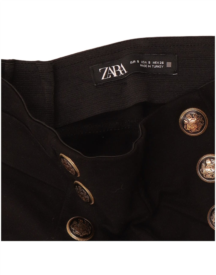 Zara Dame Slim Casual Bukser Small W26 L24 Sort