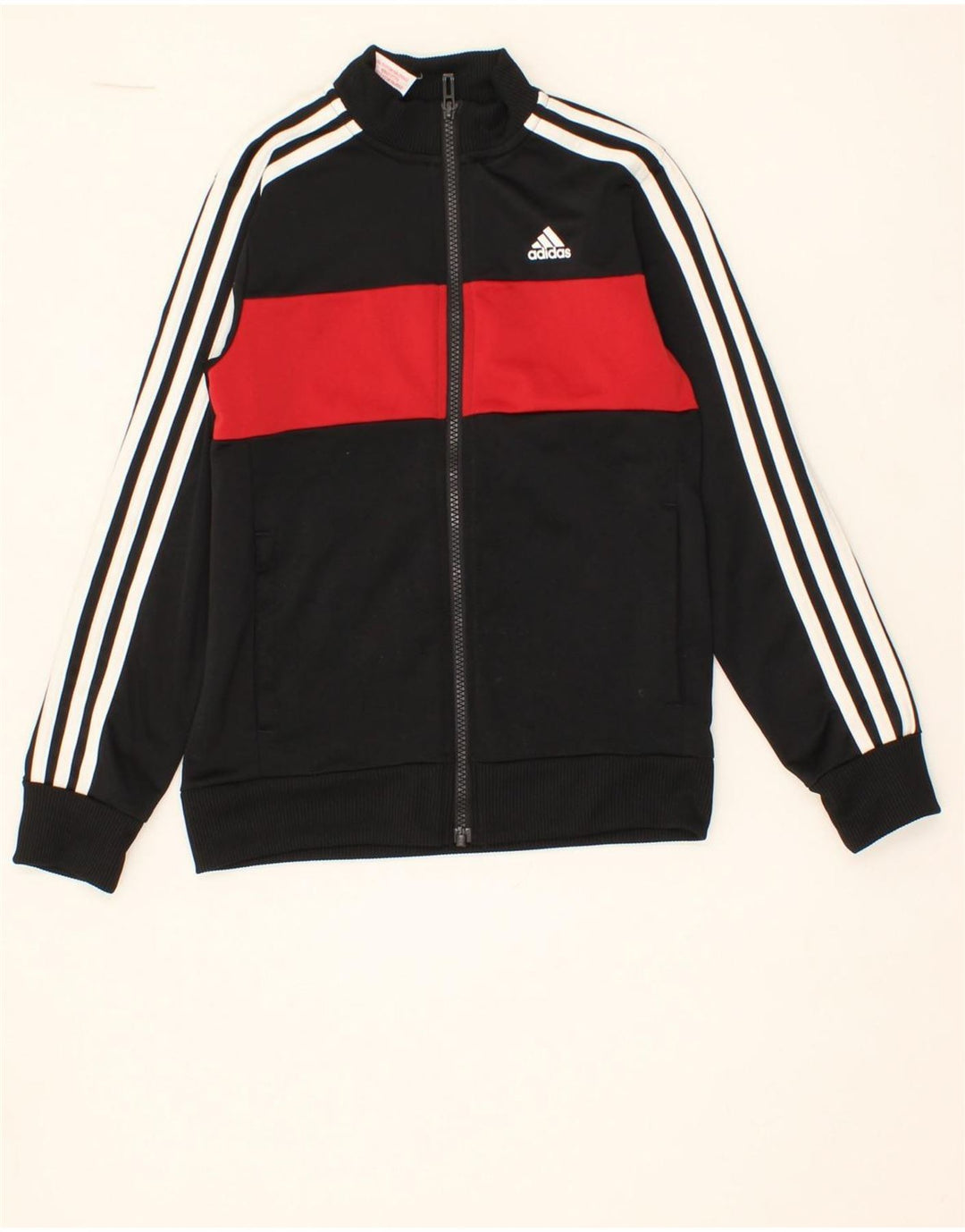 ADIDAS Boys Tracksuit Top Jacket 9-10 Years Black Colourblock Polyester Vintage Adidas and Second-Hand Adidas from Messina Hembry 