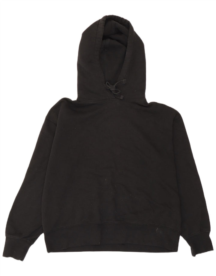 Zara Dame Oversized Hoodie Jumper UK 14 Medium Sort Bomuld