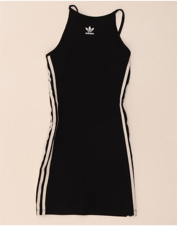 Adidas Womens Bodycon Dress UK 4 XS Black Bomuld