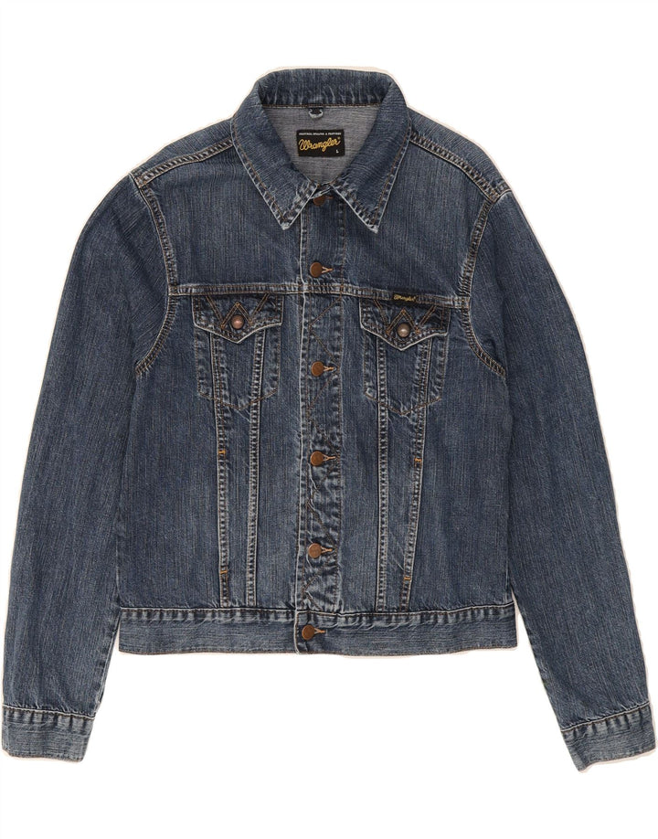 WRANGLER Womens Denim Jacket UK 16 Large Navy Blue Cotton Vintage Wrangler and Second-Hand Wrangler from Messina Hembry 