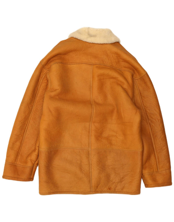 Vintage Herre Shearling Jacket IT 48 Medium Brun