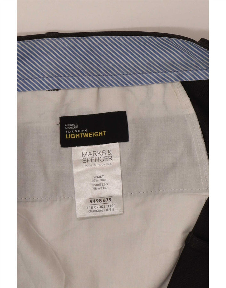 Marks & Spencer Straight Suit Bukser til mænd W38 L31 Grå polyester