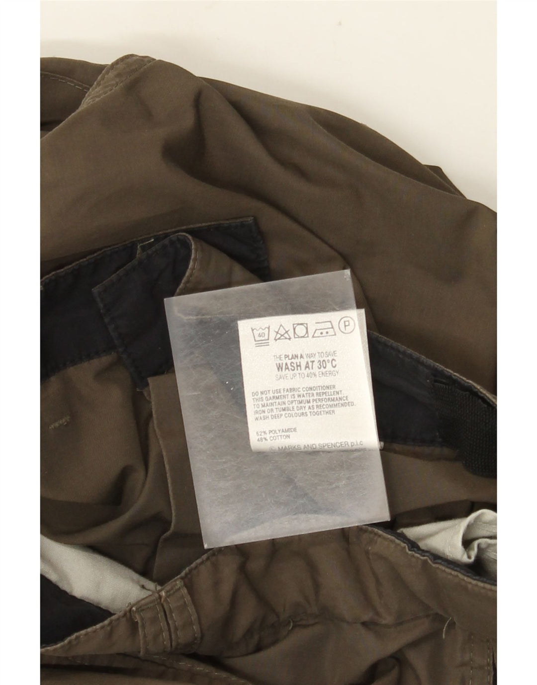 MARKS & SPENCER Straight Cargo-bukser til mænd W40 L31 Grøn polyamid