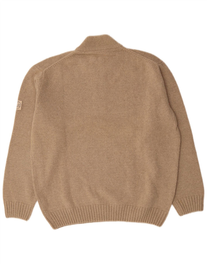 Murphy & Nye Herre Zip Neck Jumper Sweater 2XL Beige Uld