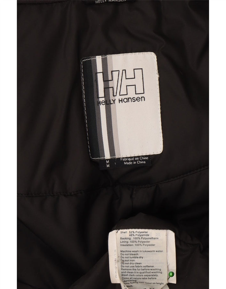 Helly Hansen Dame Hooded Parka Jacket UK 14 Medium Grey Polyester