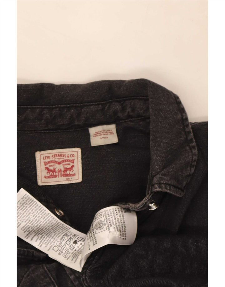 Levi's Dame Denim Shirt UK 10 Small Black Bomuld