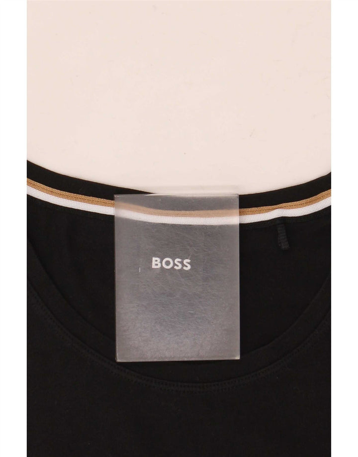Hugo Boss Herre T-Shirt Top Medium Sort Bomuld