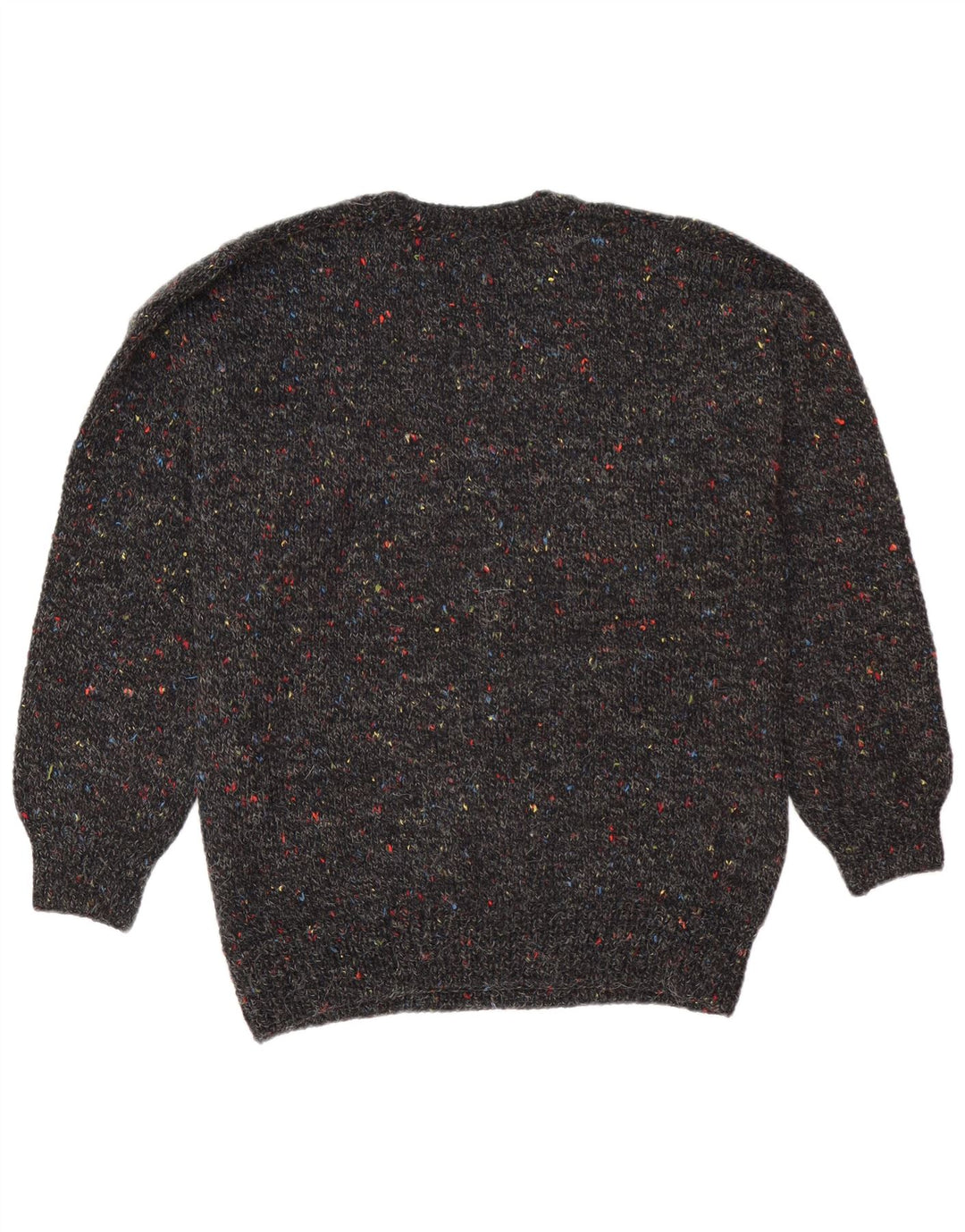 Vintage herre rund hals sweater stor sort flækket