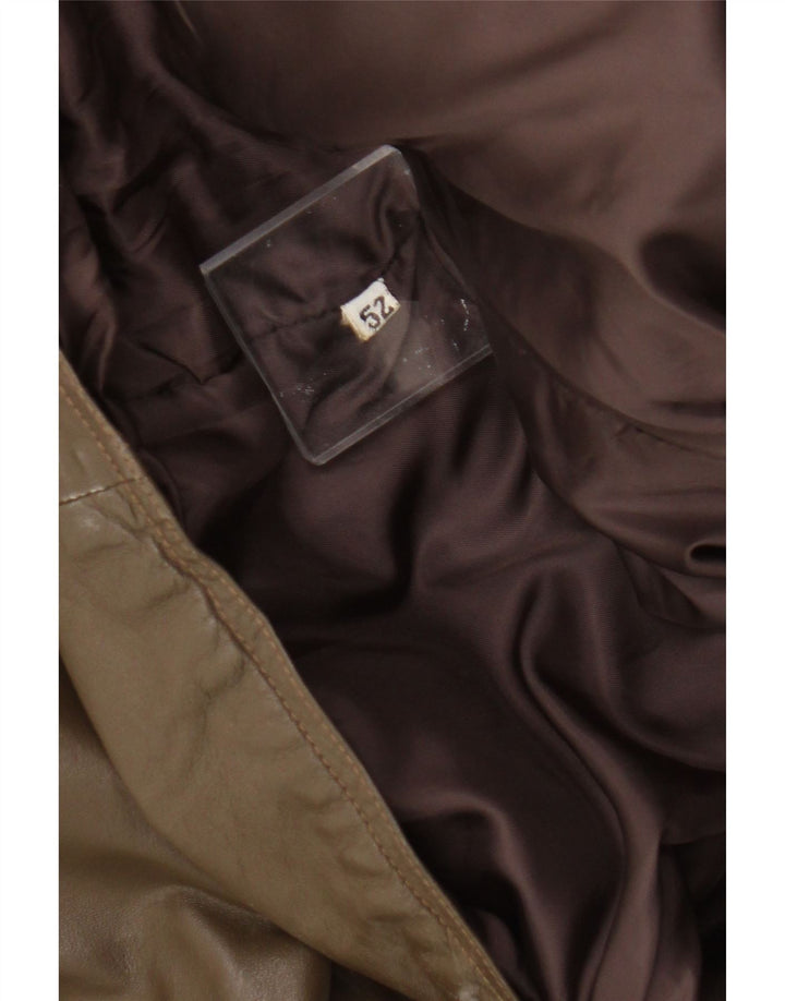 Vintage herre læderjakke IT 52 XL Khaki