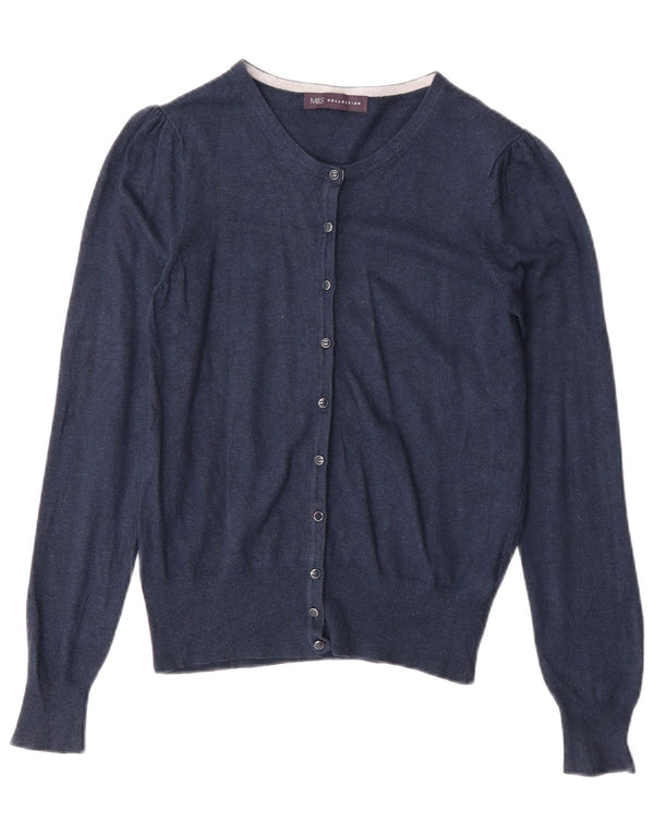 Marks & Spencer Dame Cardigan Sweater UK 10 Small Navy Blue Viscose