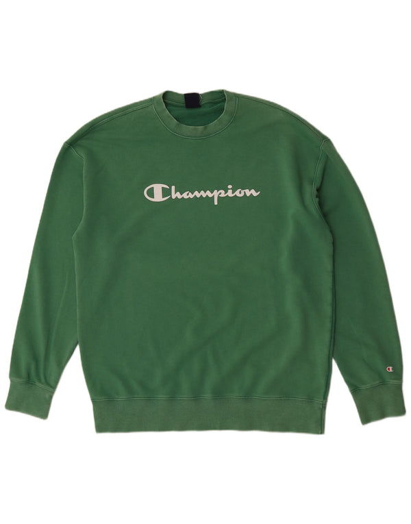 Champion Herre Grafisk Sweatshirt Jumper 2XL Grøn Bomuld