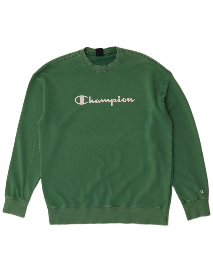 Champion Herre Grafisk Sweatshirt Jumper 2XL Grøn Bomuld