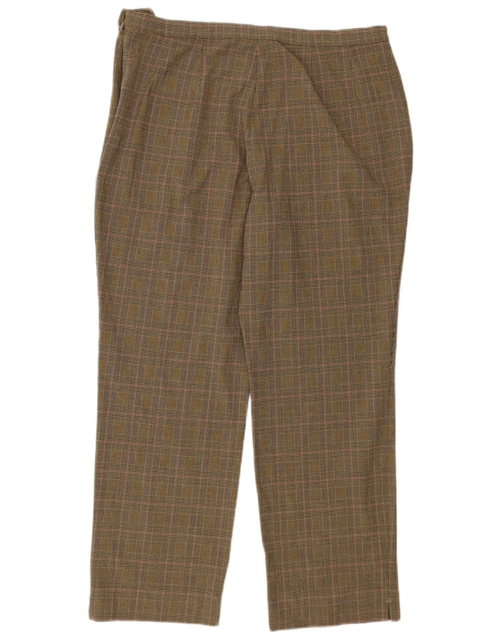 Marks & Spencer Womens Cropped Trousers UK 16 Large W32 L25 Brown