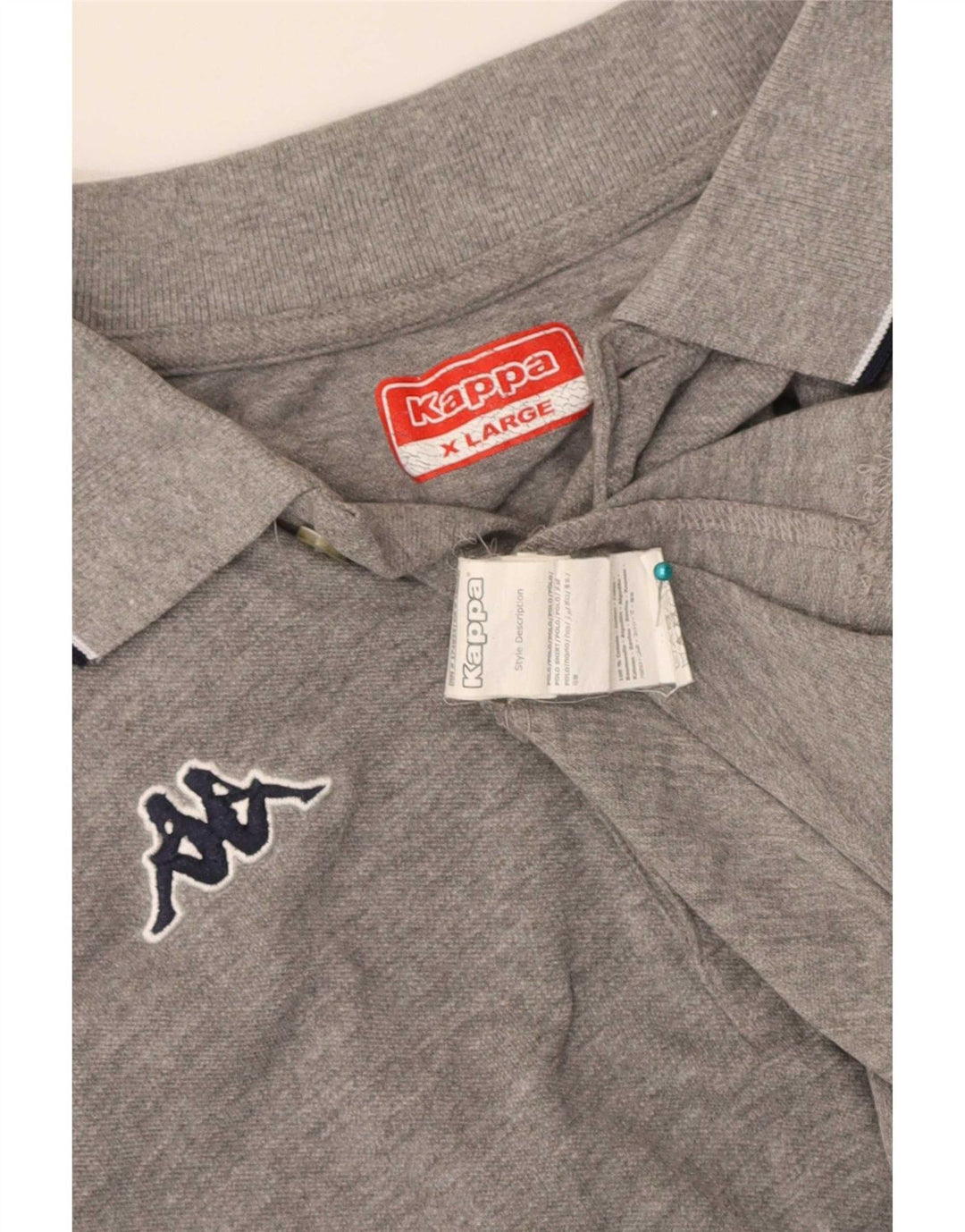 Kappa herre poloshirt XL grå stribet bomuld