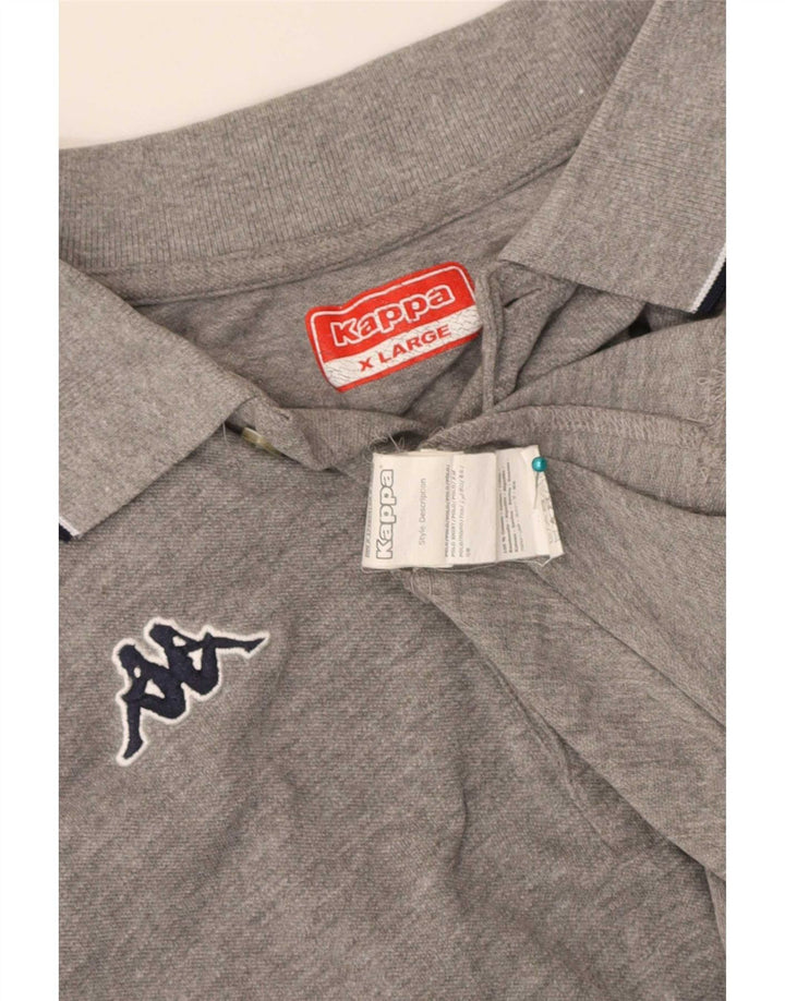 Kappa herre poloshirt XL grå stribet bomuld