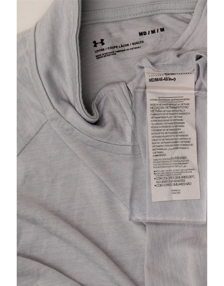 Under Armour Herre Zip Neck Pullover Træningsdragt Top Medium Grå Polyester