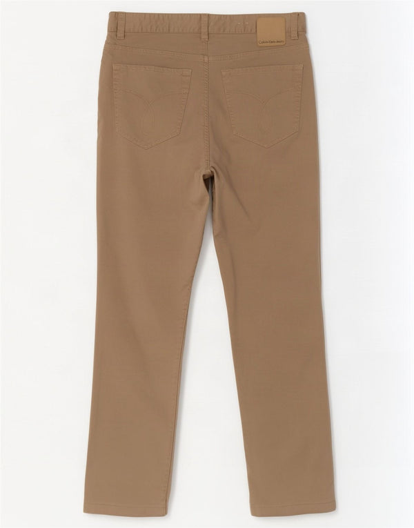 Calvin Klein Straight Casual bukser til mænd W33 L29 Khaki Bomuld