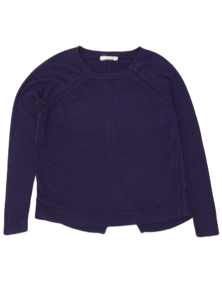 Marks & Spencer Dame Boat Neck Jumper Sweater UK 12 Medium Navy Blue