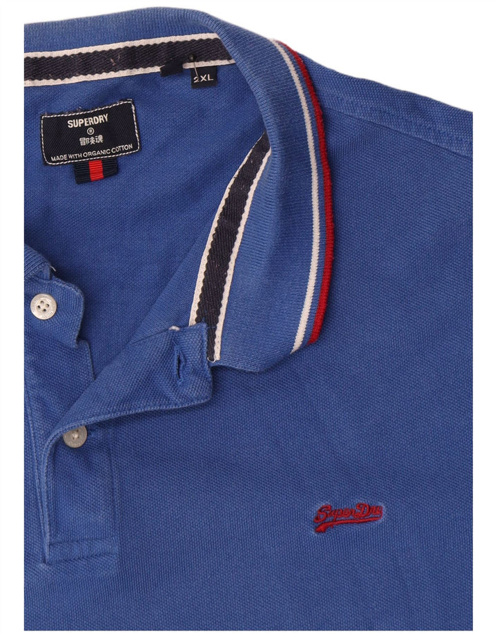 Superdry herre poloshirt 2XL blå bomuld