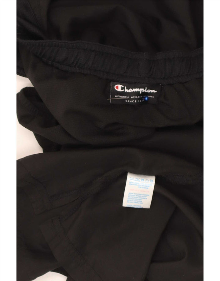 Champion Womens Graphic Regular Sports Shorts UK 14 Large Black Polyester
