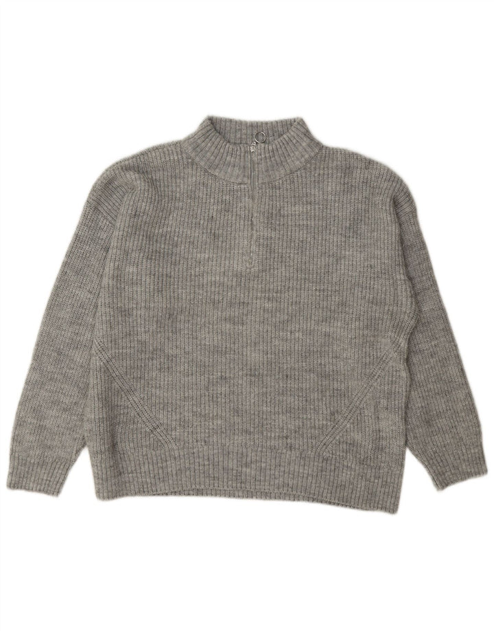Marks & Spencer Dame sweater med lynlåshals DK 14 Stor grå flækket