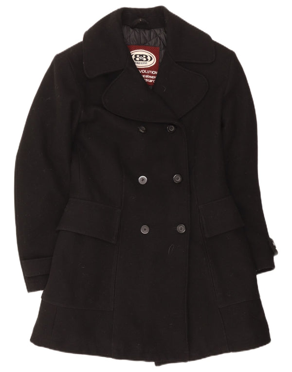 Bomb Boogie Dame Dobbeltradet Frakke UK 10 Small Black Wool