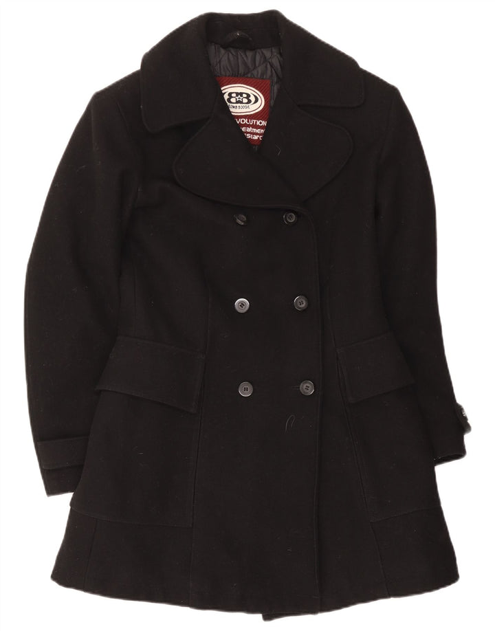 Bomb Boogie Dame Dobbeltradet Frakke UK 10 Small Black Wool