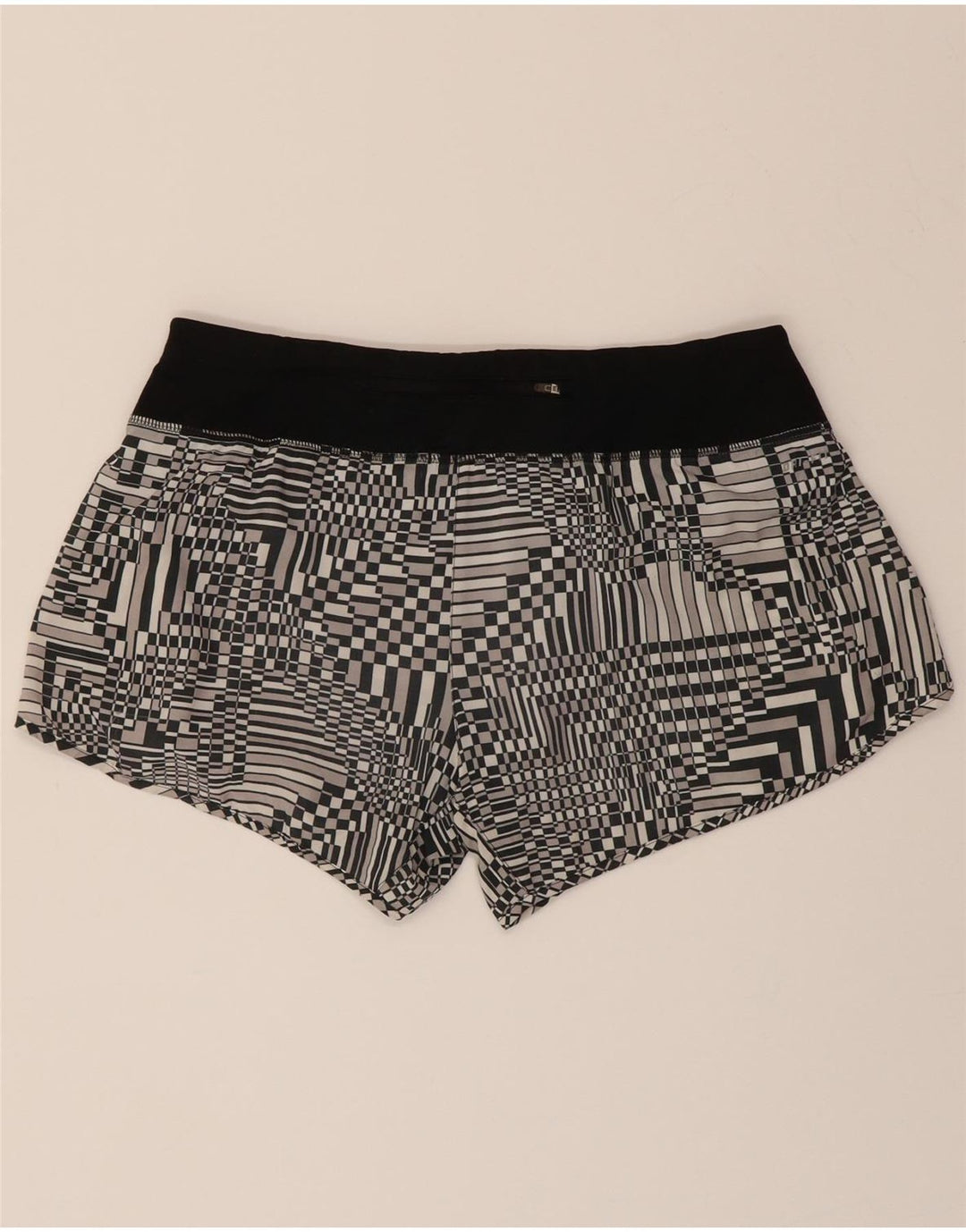 NIKE Womens Dri Fit Sport Shorts UK 14 Medium  Black Geometric Polyester Vintage Nike and Second-Hand Nike from Messina Hembry 