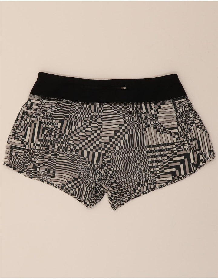 NIKE Womens Dri Fit Sport Shorts UK 14 Medium  Black Geometric Polyester Vintage Nike and Second-Hand Nike from Messina Hembry 