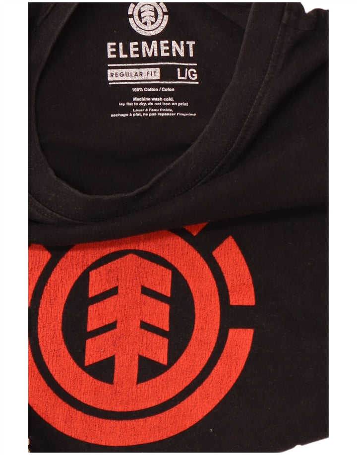 ELEMENT Herre Regular Fit grafisk T-shirt Top Stor sort bomuld