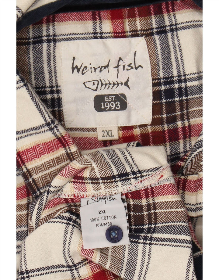 WEIRD FISH Herre flannelskjorte 2XL flerfarvet plaid bomuld