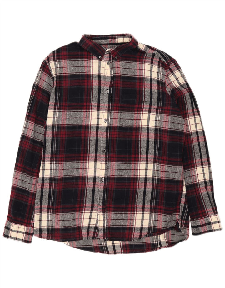 French Connection Herre Flanellskjorte 2XL Burgund Ternet Bomuld