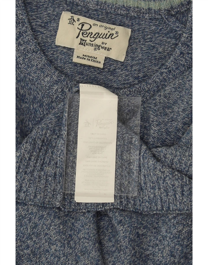 PENGUIN Womens Crew Neck Jumper Sweater UK 14 Medium Blue Lambswool Vintage Penguin and Second-Hand Penguin from Messina Hembry 