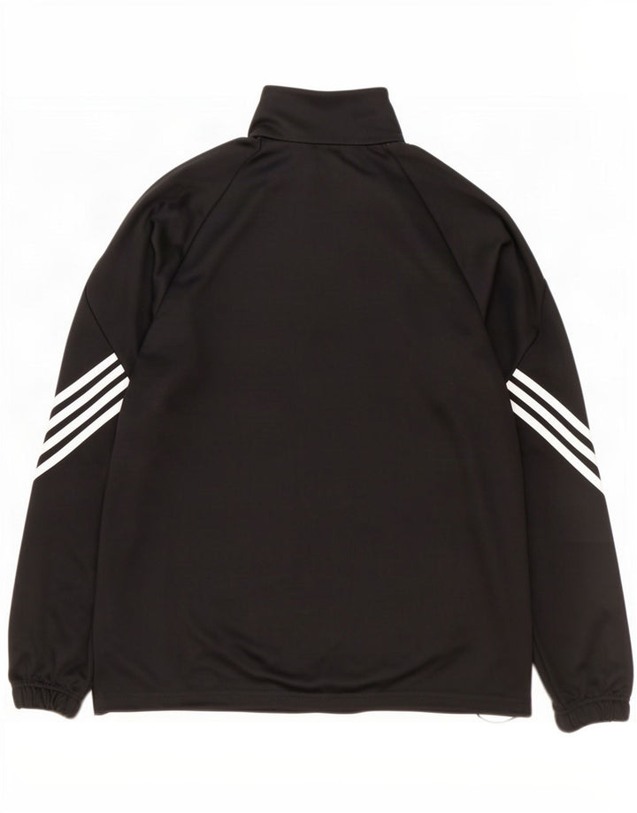 Adidas Herre Climalite Pullover med lynlås-hals Træningsdragt Top Stor sort polyester