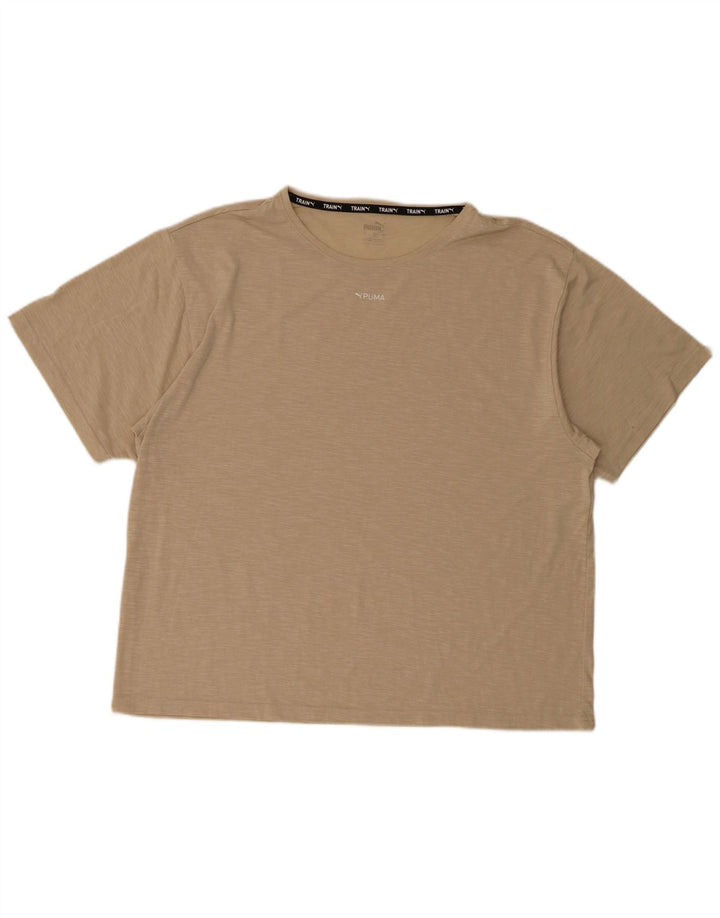 Puma Herre T-Shirt Top Stor Beige Flecked