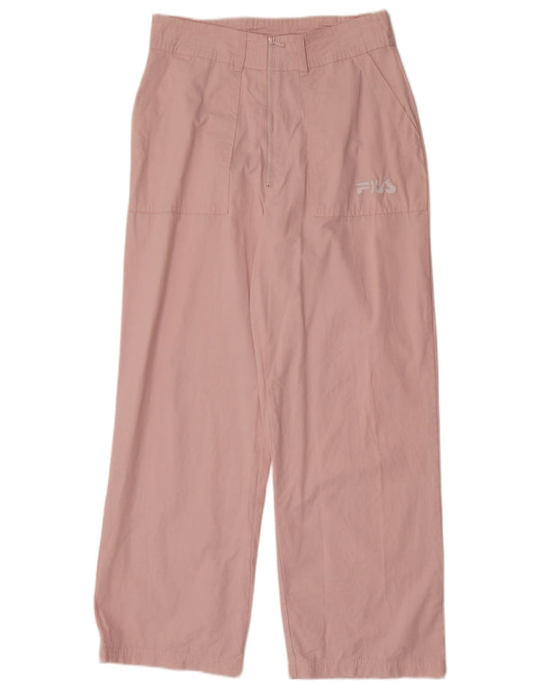 Fila kvinders højtaljede brede ben Casual bukser Small W30 L28 Pink bomuld