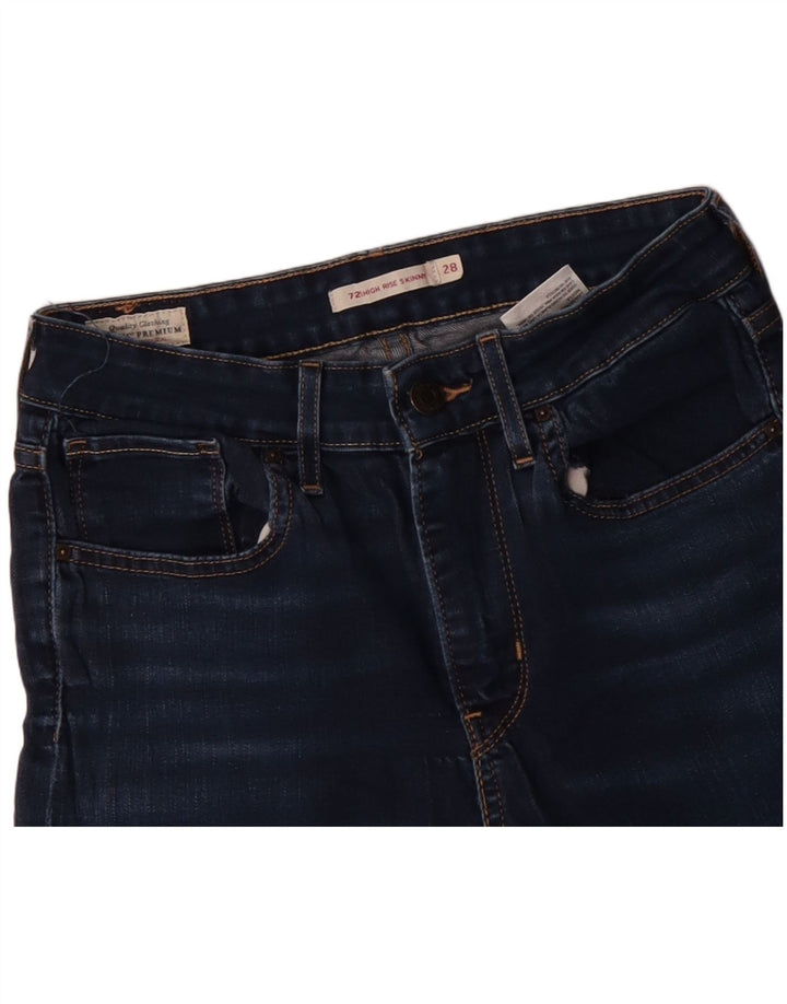 LEVI'S Dame 721 Skinny Jeans med høj talje W28 L28 Marineblå Bomuld