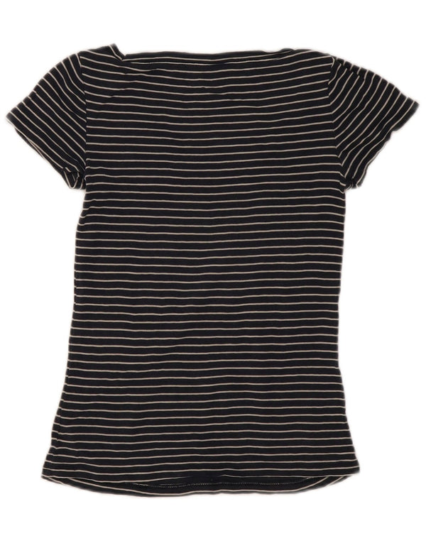 Gap Womens T-Shirt Top UK 8 Small Navy Blue Striped Cotton
