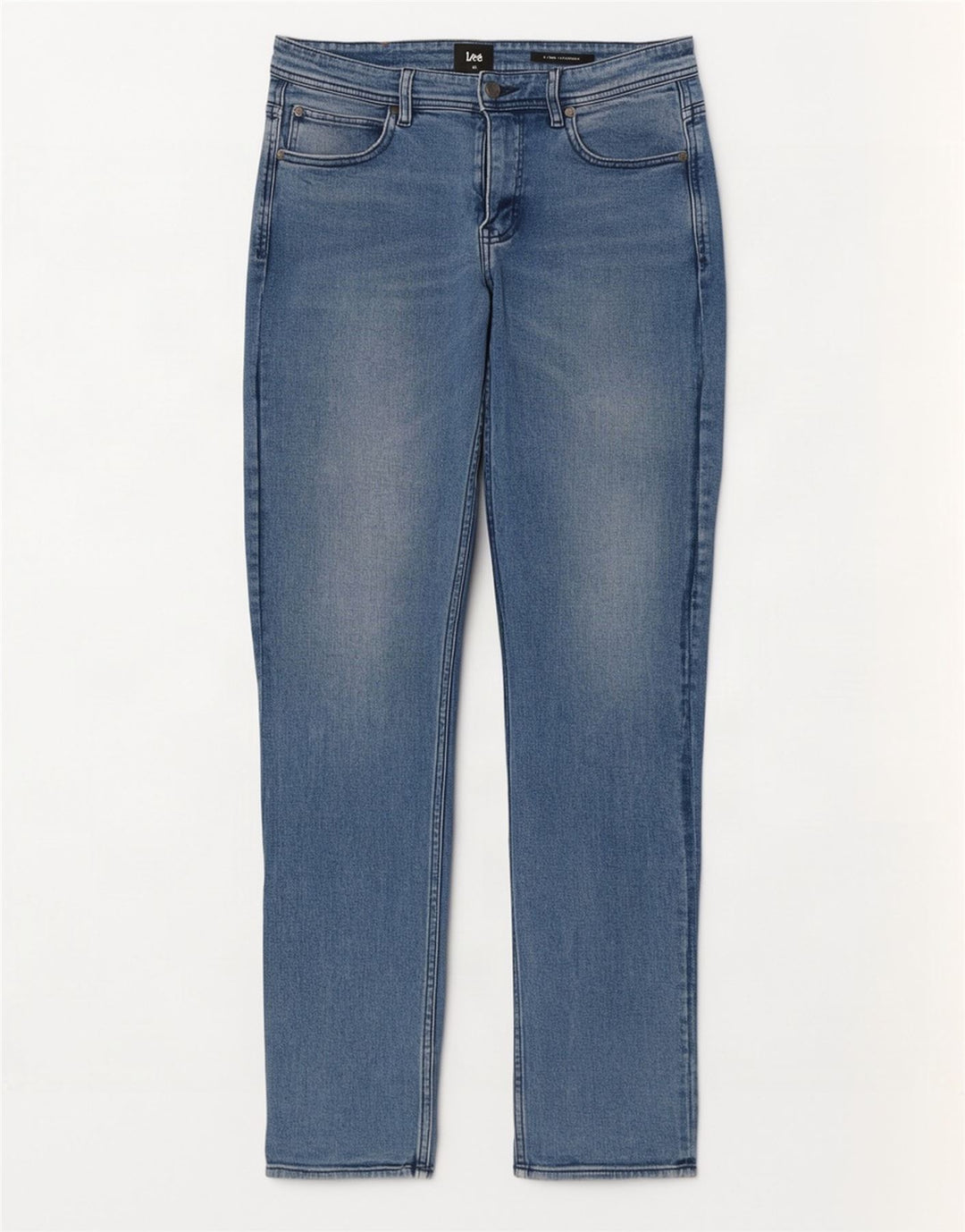 Lee Mens Slim Straight Jeans W32 L33 Blå Bomuld
