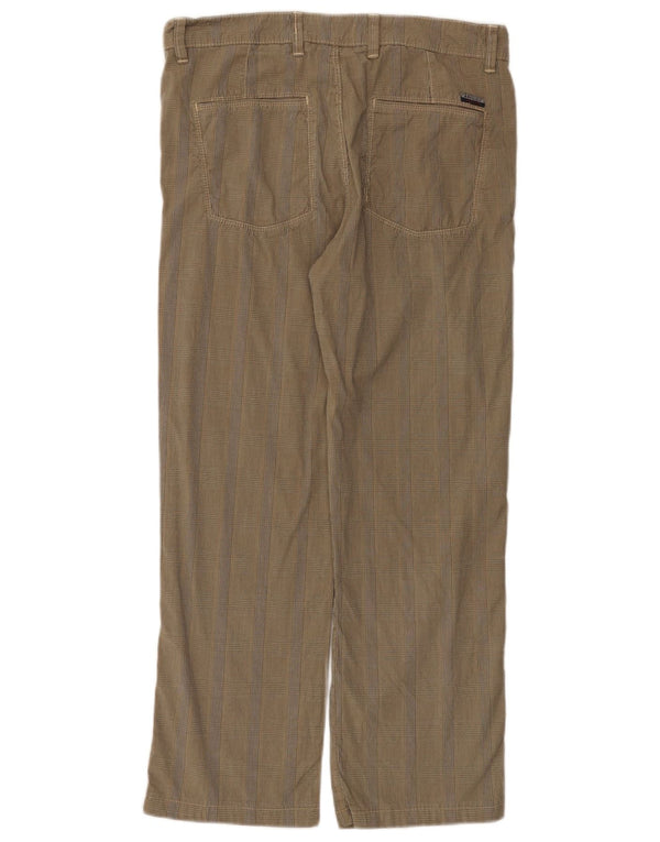 Navigare Mens Straight Chino Trousers IT 48 Medium W32 L27 Khaki Check