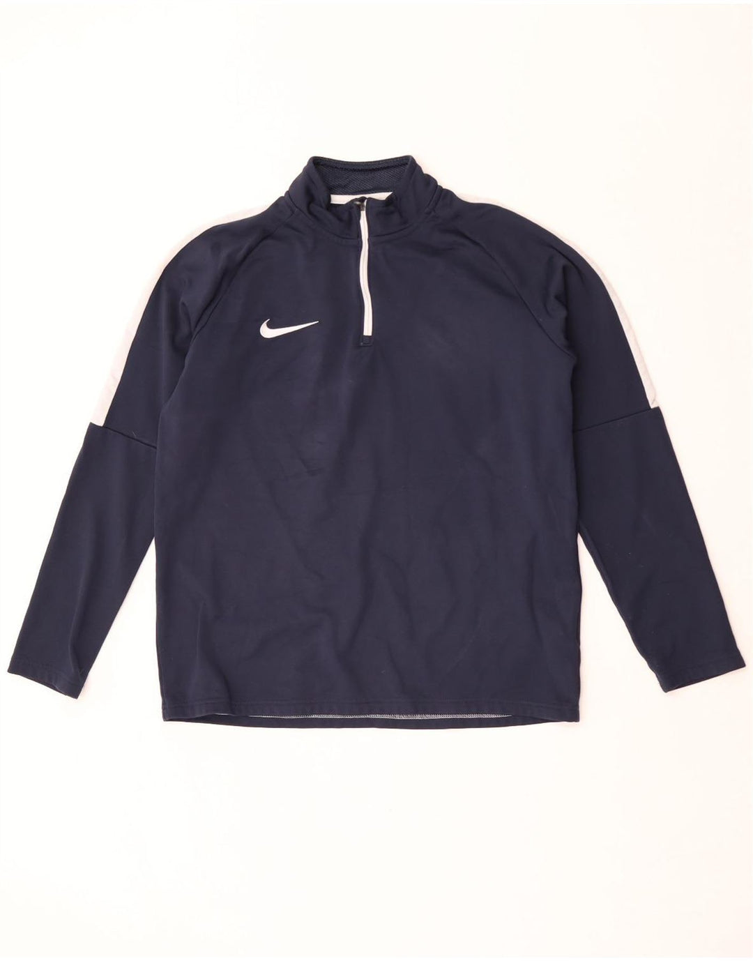 Nike Herre Dri Fit Pullover Træningsdragt Top Medium Navy Blue Colourblock