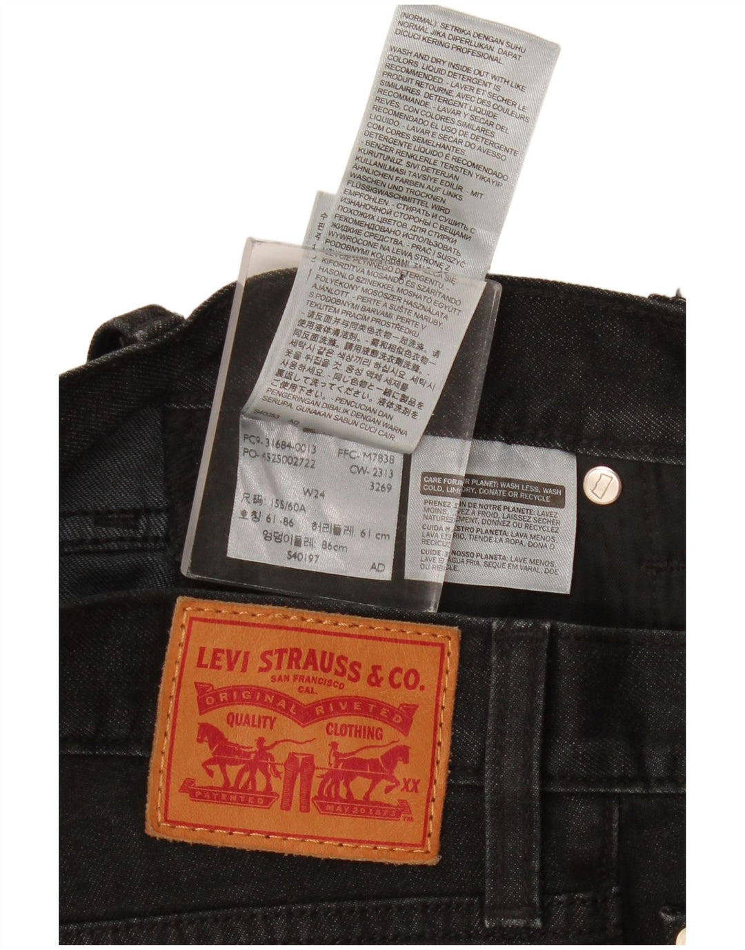 LEVI'S denimshorts til kvinder W24 XS Sort bomuld