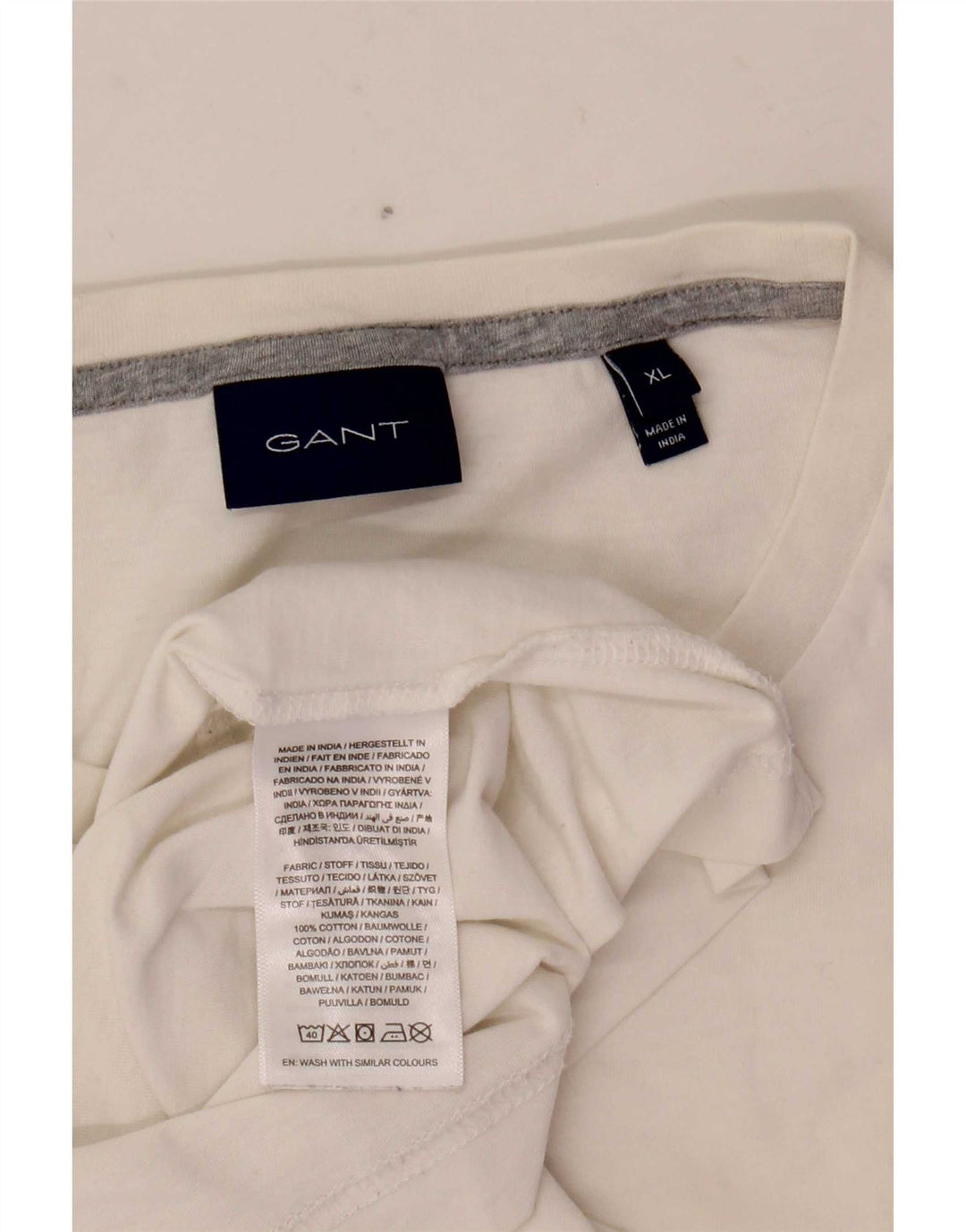 Gant Herre Grafisk T-Shirt Top XL Hvid Bomuld