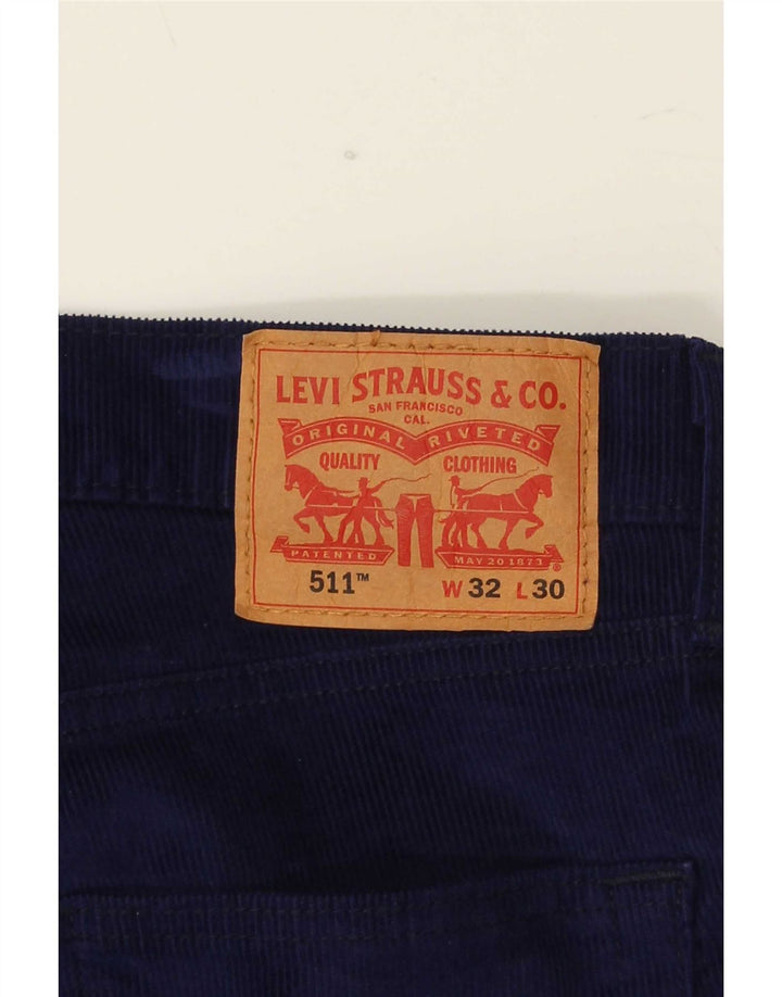 Levi's Herre 511 Slim Corduroy Bukser W32 L30 Marineblå