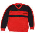 Kappa Herre V-hals sweater Medium Rød Colourblock Bomuld