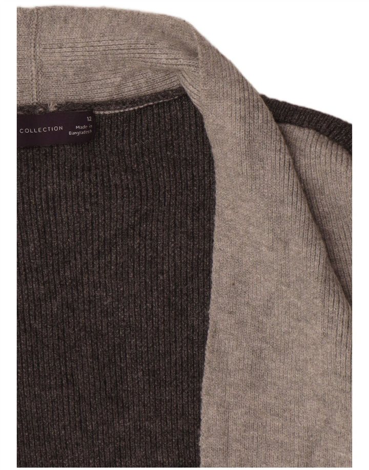 Marks & Spencer Dame Longline Cardigan Sweater UK 12 Medium Grey